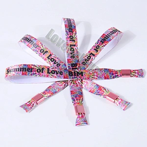 New Year festival polyester slide lock wristbands/bracelets