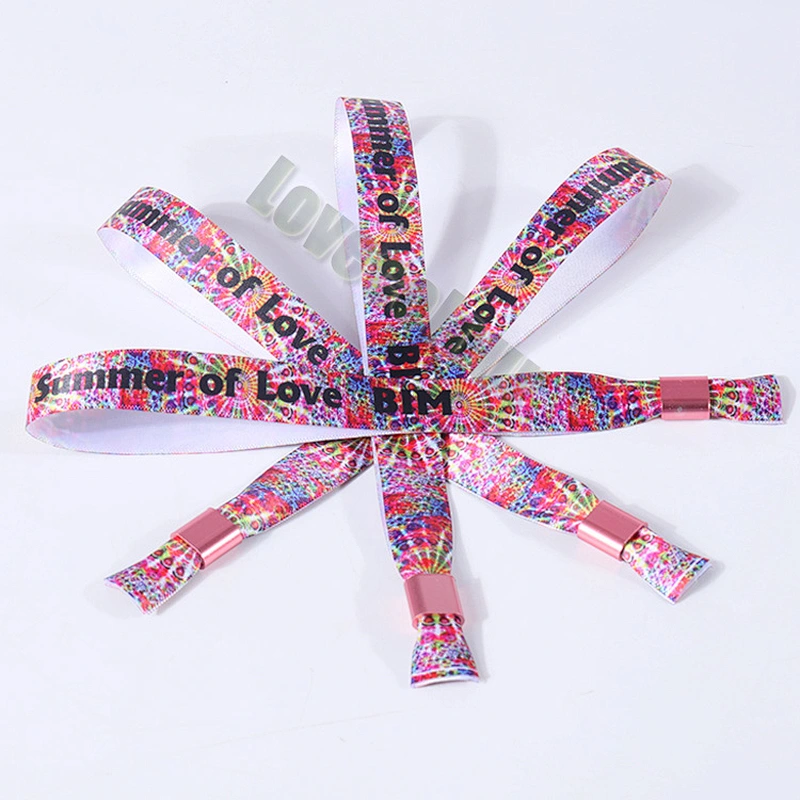 New Year festival polyester slide lock wristbands/bracelets