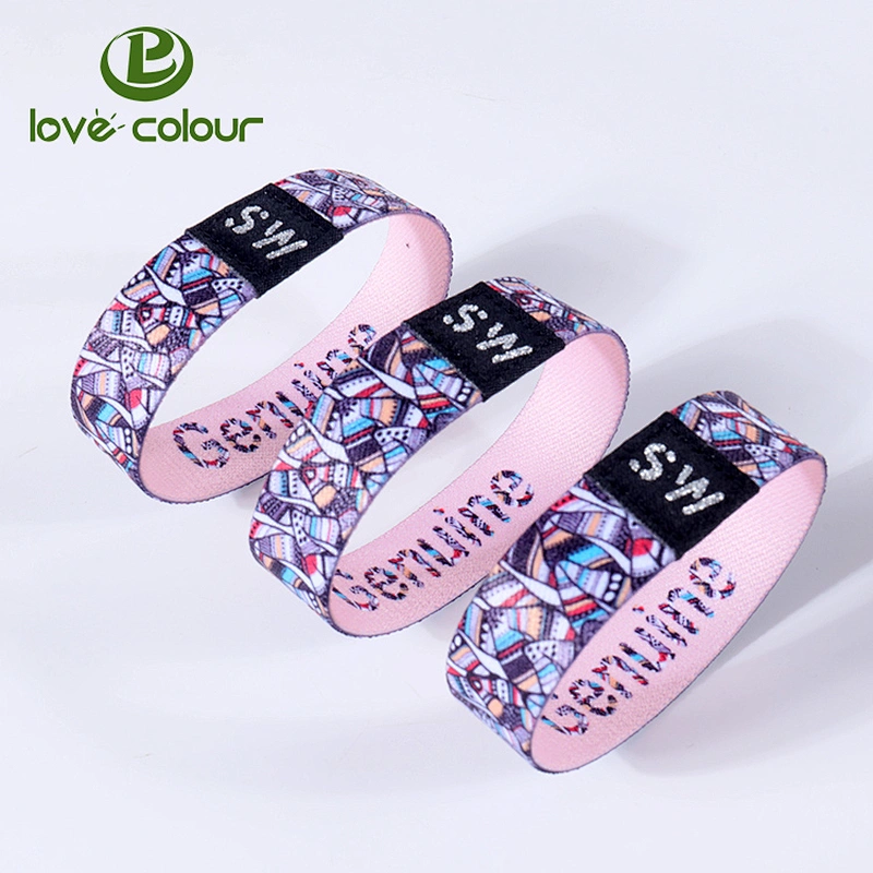 Custom Beautiful Printing Elastic Bracelets with Your Logo for Events