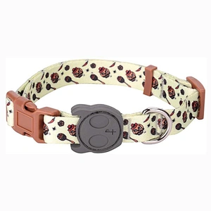 Custom adjustable print quick button polyester durable pet collars