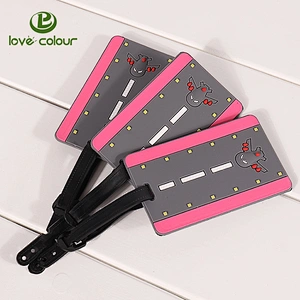 Custom Geometric Pattern Soft PVC Baggage Luggage Handbag Tags