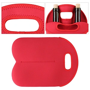 Custom Soft 3mm Neoprene Material Double Wine Bottle Cooler