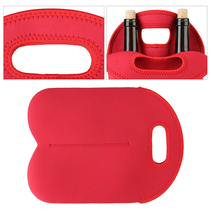 Custom Soft 3mm Neoprene Material Double Wine Bottle Cooler