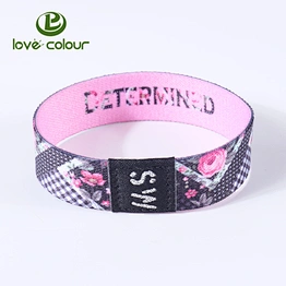 Polyester Sublimation Printed Colorful Reusable Elastic Wristband for Promotion