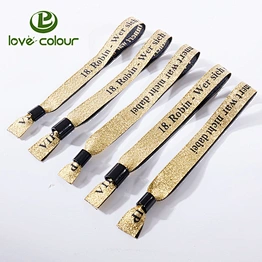 Custom polyester fabric cloth woven wristbands for multi day festivals and sporting events