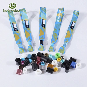 Cheap custom heat transfer bracelet fabric wristbands with security lock