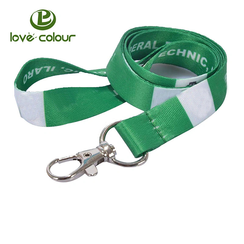 Custom polyester neck printing lanyard strap for exhibition with black hook