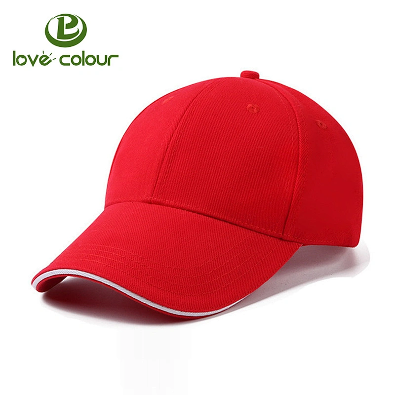 Custom cotton hat sandwich brim baseball caps for promotion