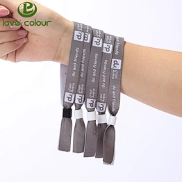 Hot sale! polyester fabric jacquard security custom wristbands bracelet with logo