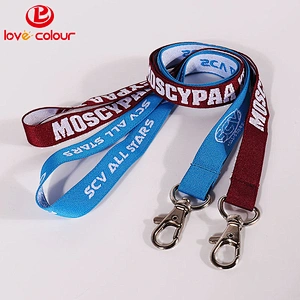 Personalized custom polyester detachable woven embroidered keychain lanyard