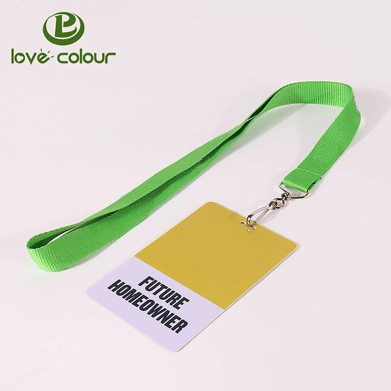 Cheap custom solid color neck id lanyard with fancy holder