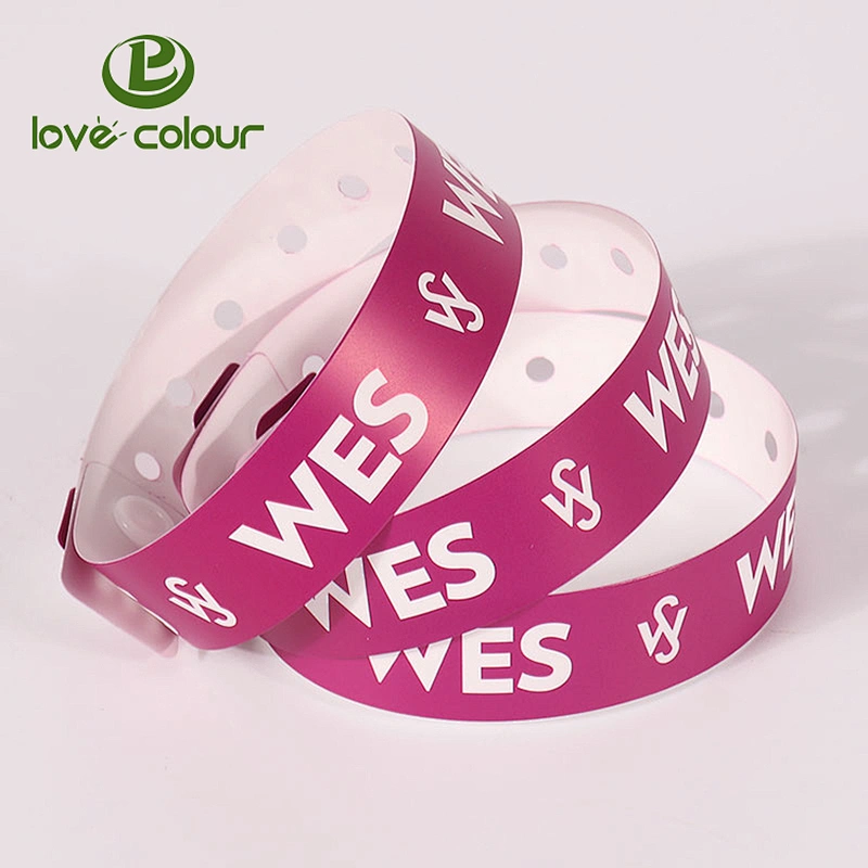Custom unique vinyl wristbands with full-color imagery and text