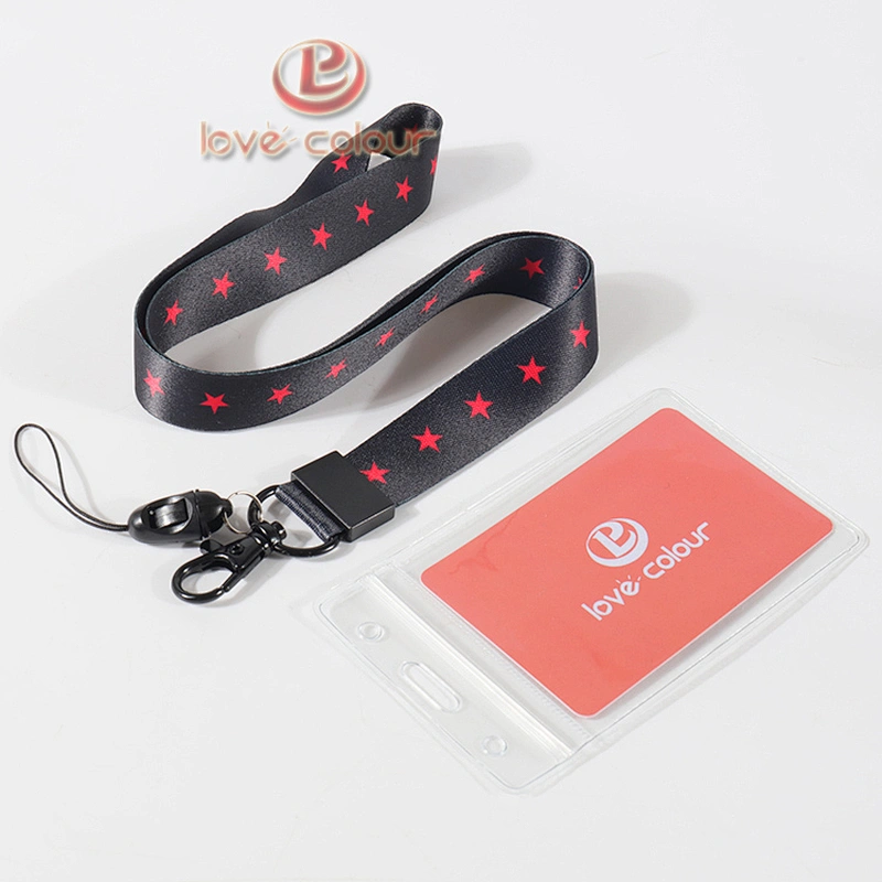 Custom ID Card Holder sublimation Polyester Ribbon Lanyard Strap