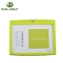 Custom logo waterproof plastic ID name card holder