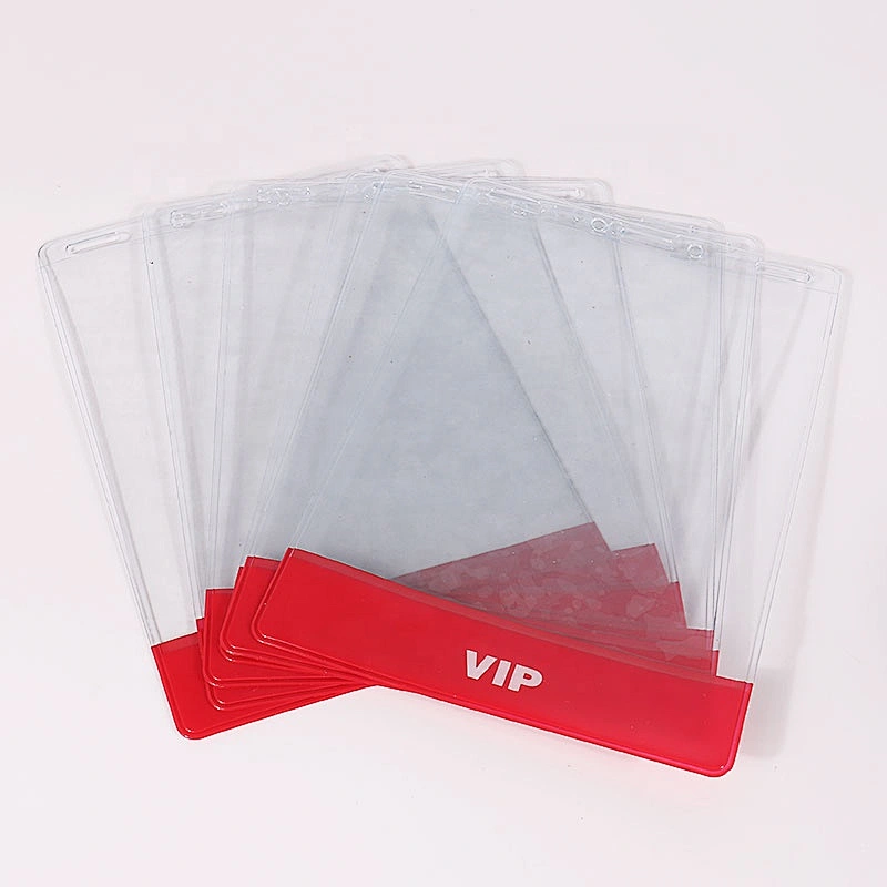 Plastic PVC waterproof id card holder name badge holder from guangzhou factory