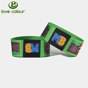 Wholesale Cheap Custom printed Logo Fancy Elastic Wrist Band
