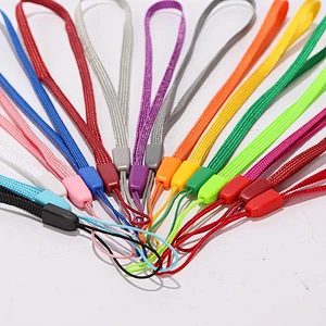 Wholesale promotion polyester short cell phone lanyard string