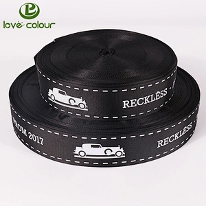 Custom Printed Grosgrain Decoration Thick Satin Ribbon