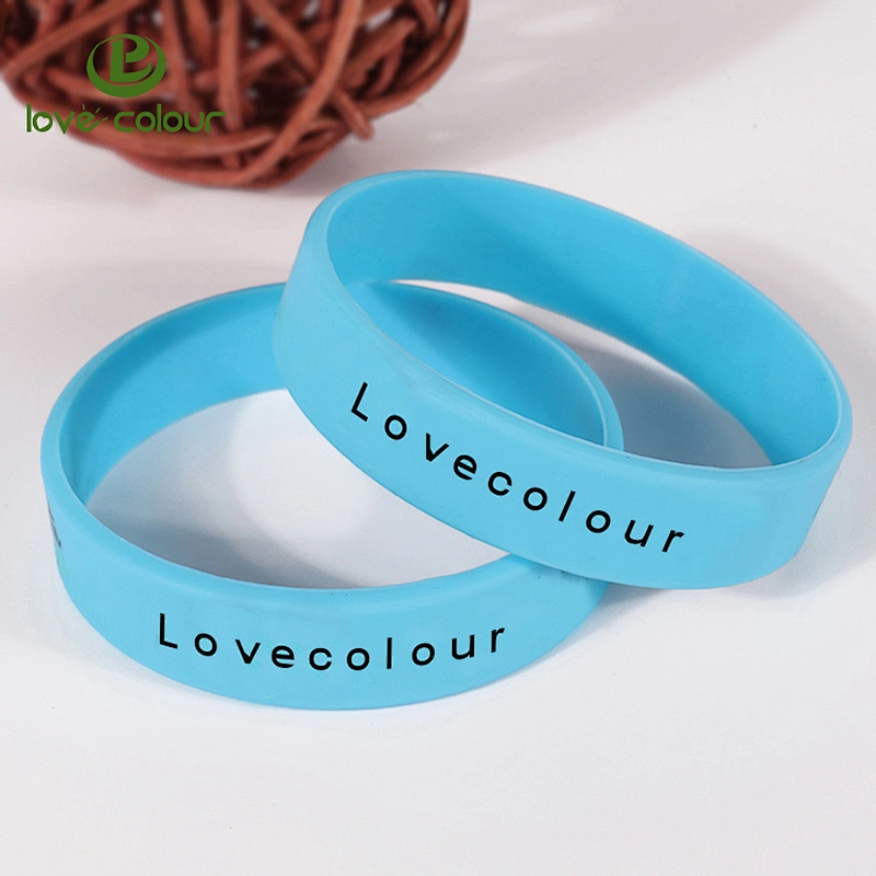 Factory Bulk Supply Custom Logo Silk Imprint Cool Silicone Wristband