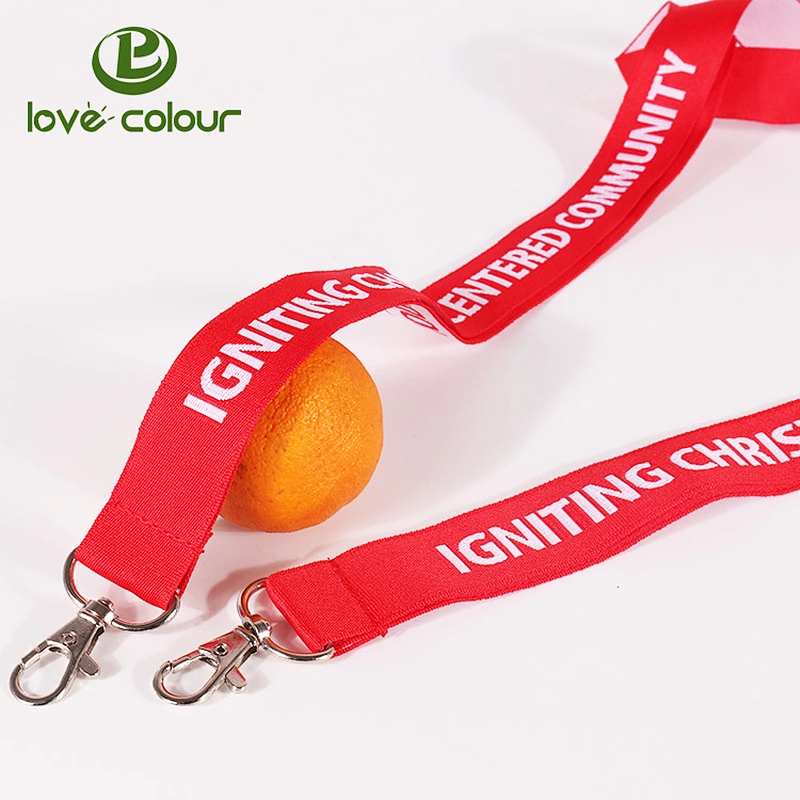Custom polyester fabric woven 20mm lanyard