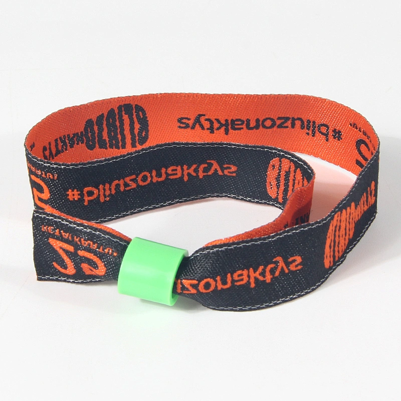 Custom promotional woven wristband embroidered Handmade fabric bracelets