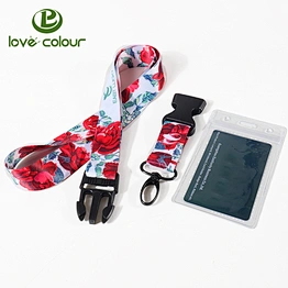 Promotional heat transfer printing lanyard strap with id card holder