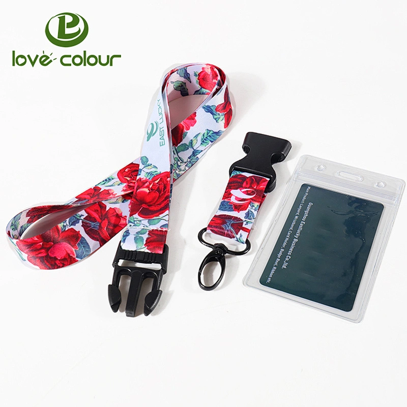 Promotional heat transfer printing lanyard strap with id card holder