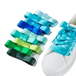 Custom Wholesale Shoelace Print Satin Shoe Lace With Plastic Tips