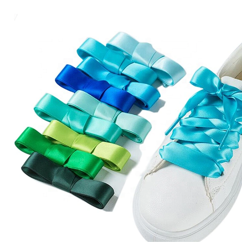 Custom Wholesale Shoelace Print Satin Shoe Lace With Plastic Tips
