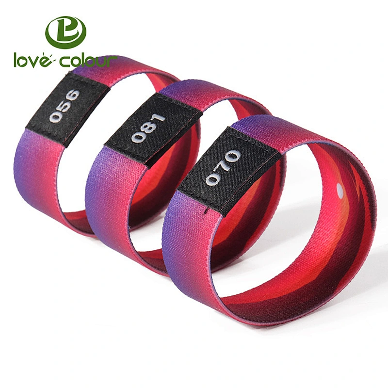 Free design elastic polyester wristband with customized logo for sport
