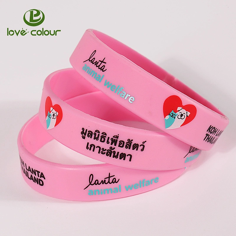 ID printed children silicone wristbands with personalised messages