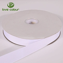 High quality custom polyester grosgrain white ribbon for wedding