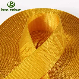 Custom heavy duty nylon material gold yellow ribbon for bag
