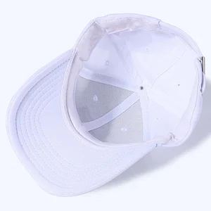 100% cotton white color unisex 6 panels baseball caps for advertising