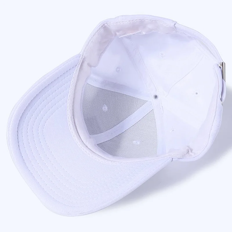 100% cotton white color unisex 6 panels baseball caps for advertising
