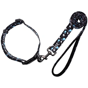 Factory wholesale classic wear soft polyester sublimation dog leash and collar