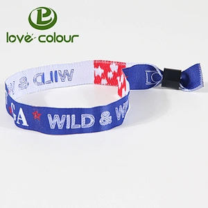 Woven Polyester Cloth Entry Fabric Ticket Wristbands (Bracelet) with Serial Number