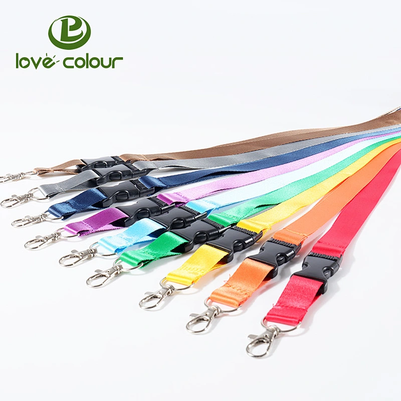 Customized Promotional Pure Color Polyester Lanyard for Advertising