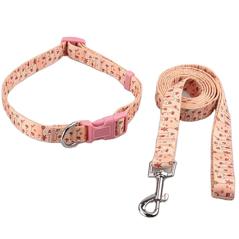 Factory wholesale classic wear soft polyester sublimation dog leash and collar