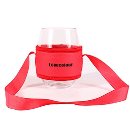 Cheap custom neoprene cup sleeve holder with lanyard