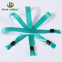 Cheap Polyester Blank Pure Color Heat Transfer Wristband With Plastic Lock