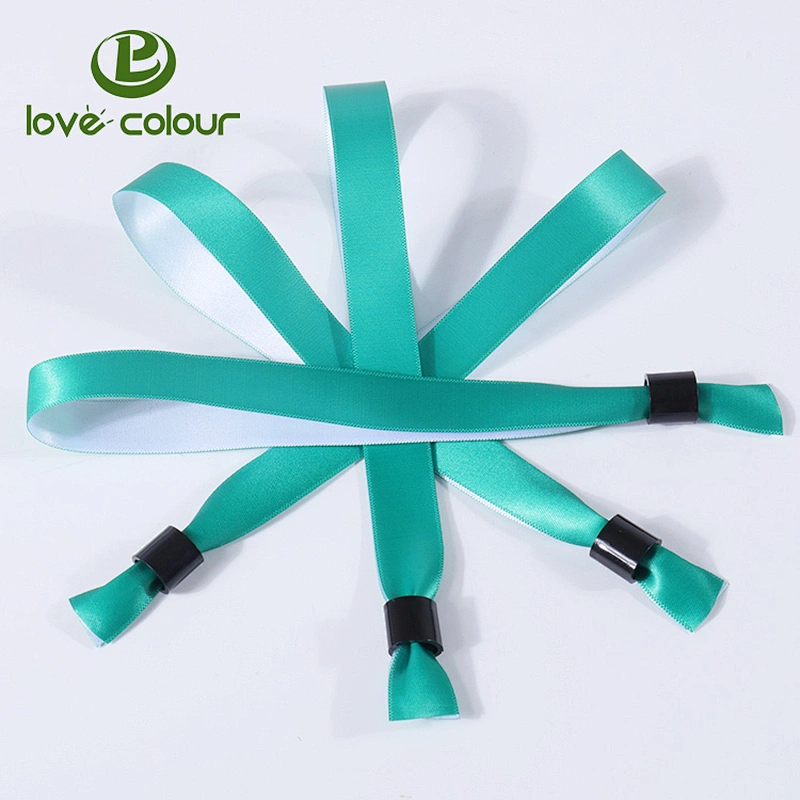 Cheap Polyester Blank Pure Color Heat Transfer Wristband With Plastic Lock