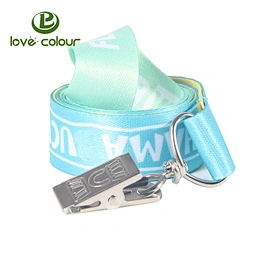 Multicolour Lanyard polyester strap For ID Badge Holder With Metal Clip