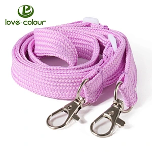 Custom polyester tube blank lanyard strap with two hooks