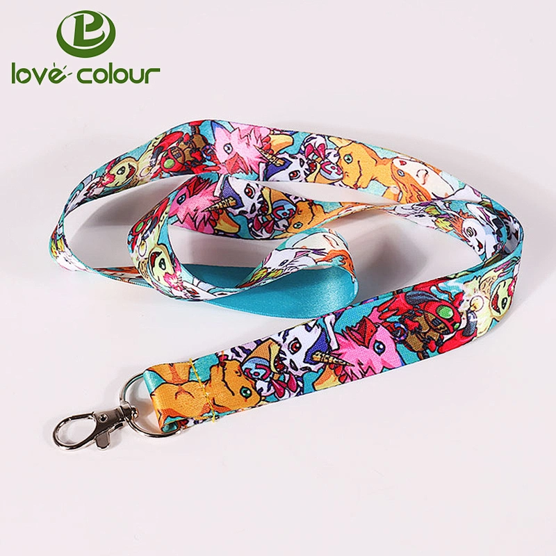 Polyester neck lanyard key chain with custom logo