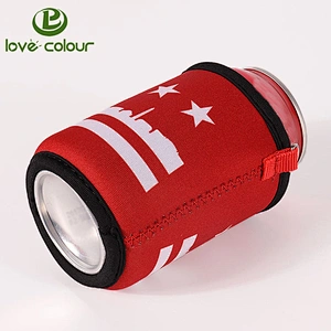 Custom printing neoprene cup holder coolers with lanyard