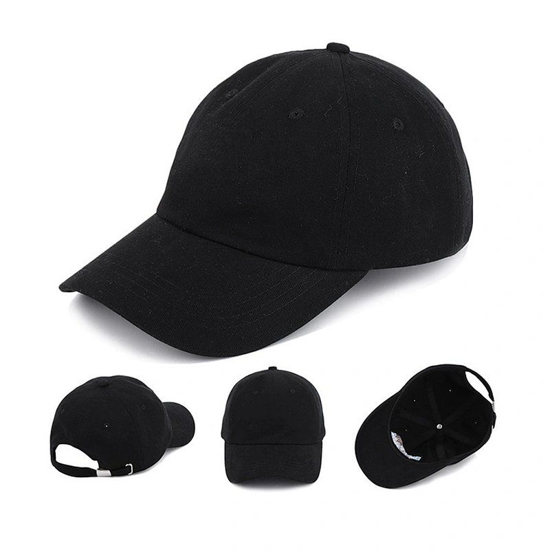 Fashion Black Color Men Baseball Cap Cotton Hat for Promotion