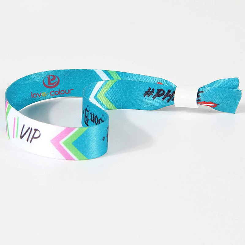 Guangzhou factory custom polyester fabric wristband for concert