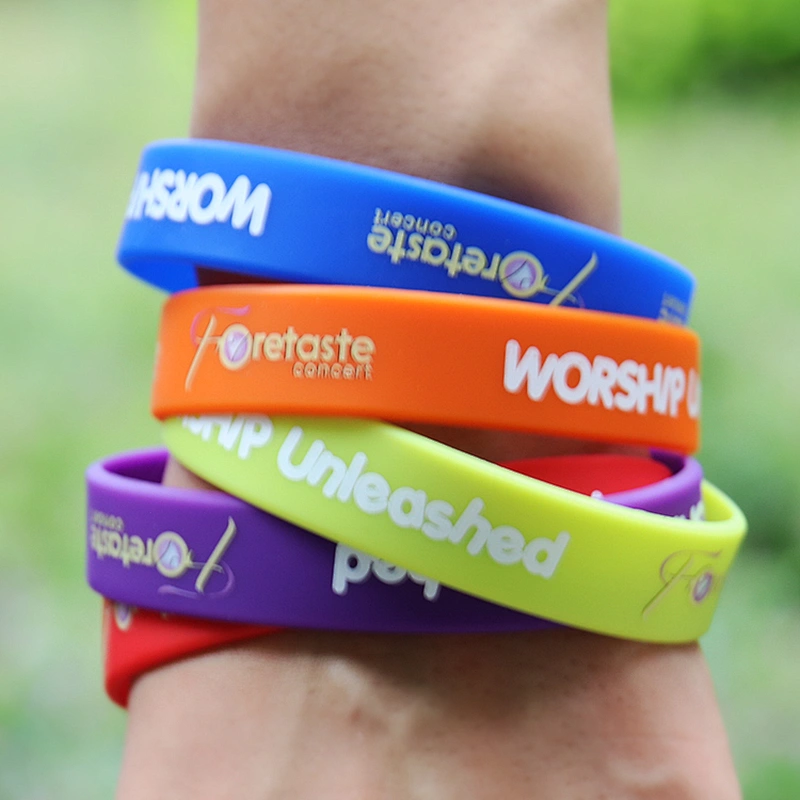Popular Promotional Rubber Silicone Event Custom Thin Wristbands