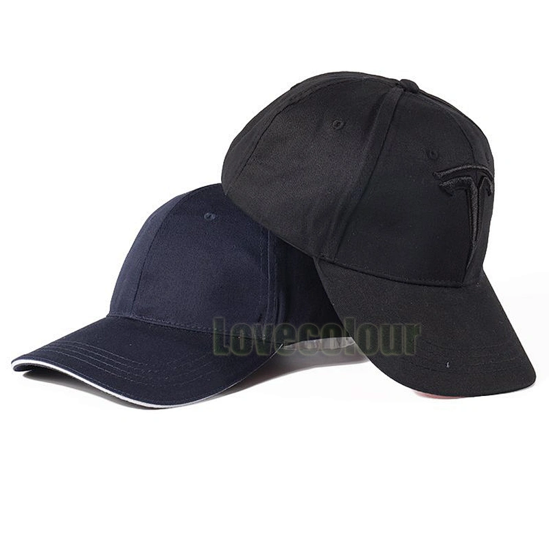 Cheap 100% cotton black color custom logo sport hat caps